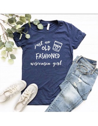 Just An Old Fashioned Wisconsin Girl Triblend Shirt