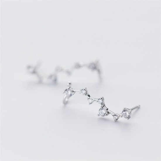 sterling silver cuff wrap constellation earrings