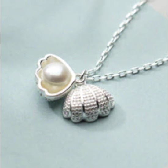 pearl locket sterling silver necklace