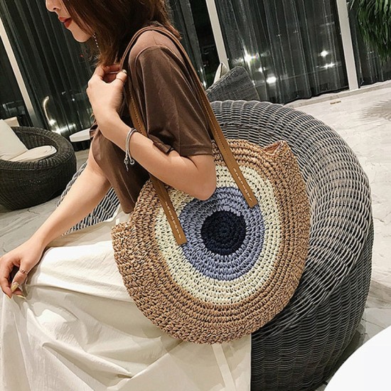 ocean eyes woven straw bag