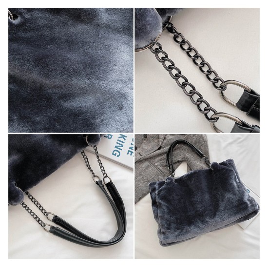 velvet plush shoulder bag