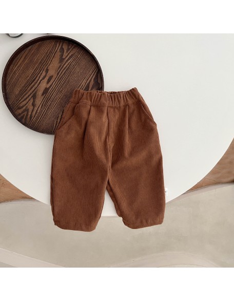 Baby pants autumn and winter boys retro corduroy thick pants autumn boys casual  pants 