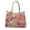 spring flower patchwork genuine leather handbag